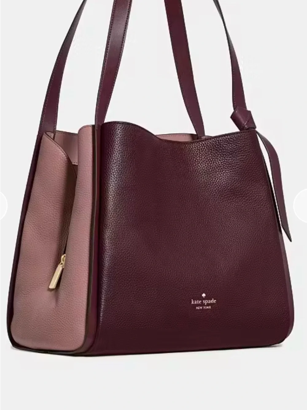 kate spade Burgundy Pebbled Leather Shoulder Bag
